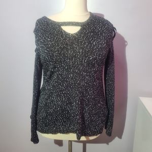 Rock & republic black long sleeve pull over sweater plus size xxl